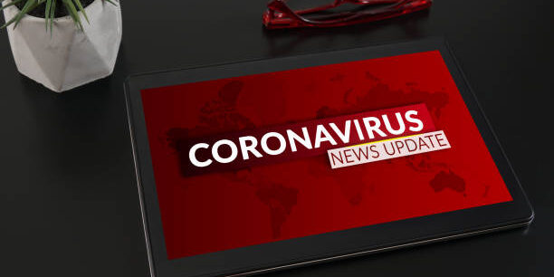 Coronavirus or Covid-19 pandemic News Update background concept.